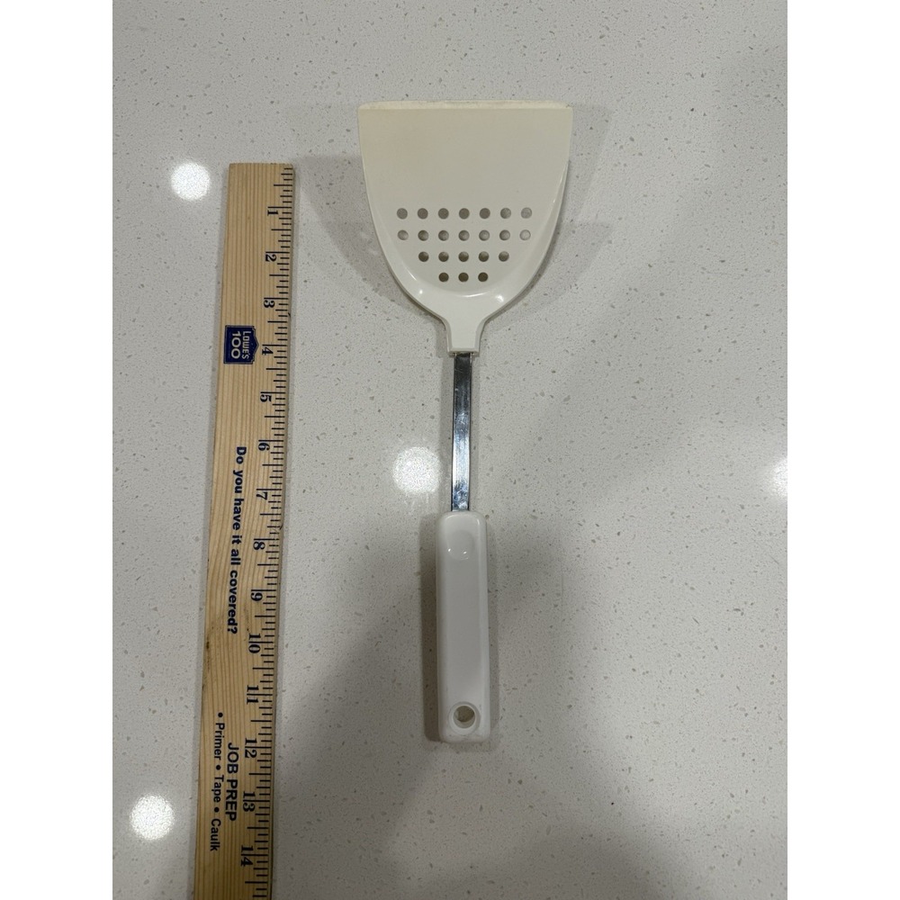 Vtg Ekco‎ Spatula 12" Plastic Flipper Holes White